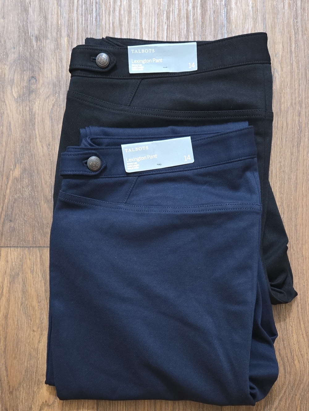 Talbots Bundle Of 2 Navy And Black Ankle Ponte Slim Pants/ Size 14 Stretch/NWT - Picture 4 of 10